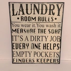 Laundry room metal sign